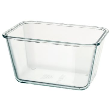 IKEA 365+, δοχείο αποθήκευσης τροφίμων ορθογώνιο/γυαλί, 1.8 l, 703.592.03