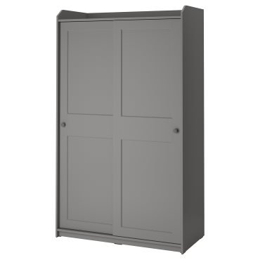 HAUGA, wardrobe with sliding doors, 118x55x199 cm, 604.072.71