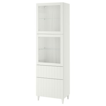 BESTÅ, storage combination with glass doors soft closing, 60x42x202 cm, 693.892.63