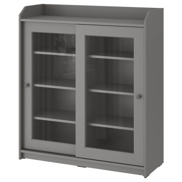 HAUGA, glass-door cabinet, 105x116 cm, 804.150.48