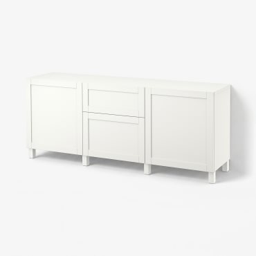 BESTÅ, storage combination with drawers soft-closing, 180x42x74 cm, 091.956.25