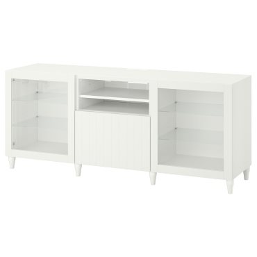 BESTÅ, TV bench with doors/drawer soft closing, 180x42x74 cm, 093.845.55