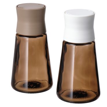 HALVTOM, salt and pepper shakers/glass/2 pack, 12 cm, 005.234.43