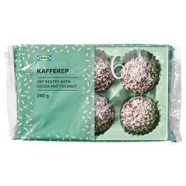 KAFFEREP, γλυκίσματα βρώμης με επικάλυψη κακάο και καρύδας (6 τεμάχια), 240 g, 005.243.91