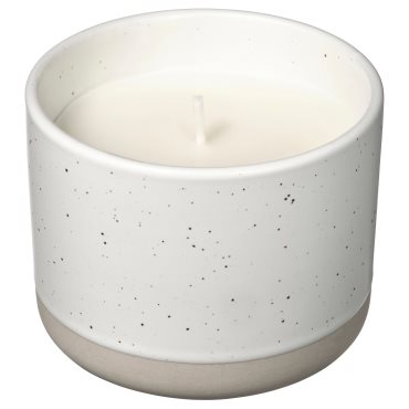 ÄDELTUJA, scented candle in ceramic jar/cucumber & lime, 25 hr, 005.480.28