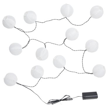 SOLVINDEN, chain with built in LED light source/12 lights/outdoor/battery-operated, 005.931.48