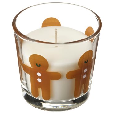 VINTERFINT, scented candle in glass/gingerbread cookies, 25 hr, 005.999.56