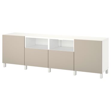 BESTÅ, TV bench with doors and drawers push open, 240x42x74 cm, 094.216.09
