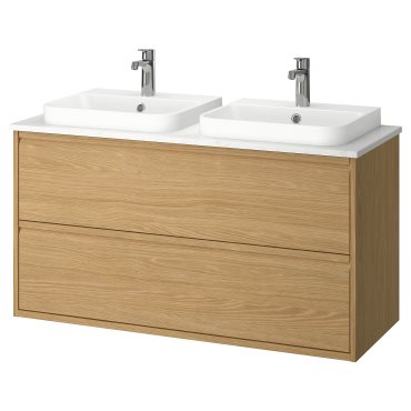 ANGSJON/BACKSJON, wash-stand with drawers/wash-basin/taps, 122x49x71 cm, 095.140.95