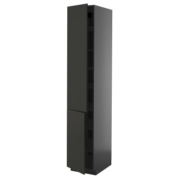 METOD, high cabinet with shelves/2 doors, 40x60x220 cm, 095.897.74