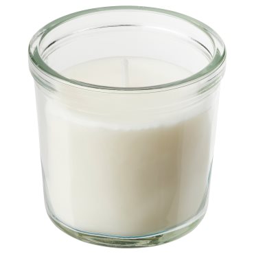 JÄMLIK, scented candle in glass/Vanilla, 20 hr, 205.021.09