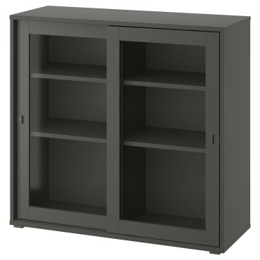 VIHALS, cabinet with sliding glass doors, 95x37x90 cm, 205.428.79