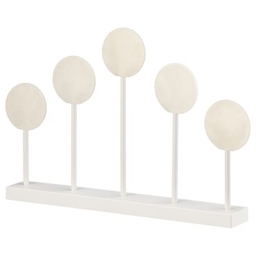 STRÅLA, candelabra with built in LED light source, lollipops battery-operated/white, 206.066.49