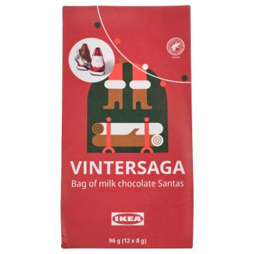 VINTERSAGA, bag of chocolate Santas RAC, 96 g, 206.181.38