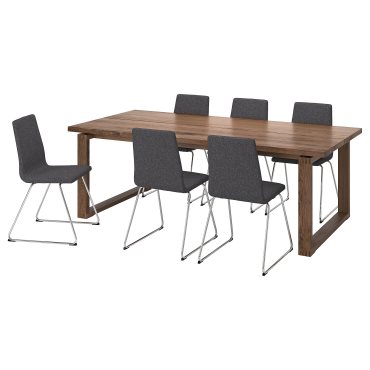 MORBYLANGA/LILLANAS, τραπέζι και 6 καρέκλες, 220x100 cm, 294.951.85