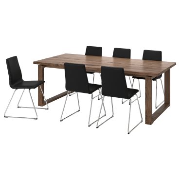 MORBYLANGA/LILLANAS, τραπέζι και 6 καρέκλες, 220x100 cm, 294.951.90