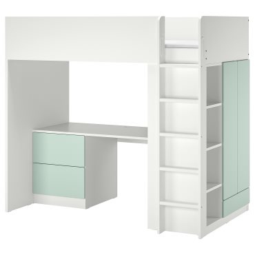 SMÅSTAD, loft bed with desk with 3 drawers, 90x200 cm, 295.420.21