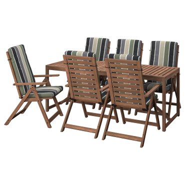 NÄMMARÖ, τραπέζι/6 καρέκλες με ρυθμιζόμενη πλάτη/εξωτερικού χώρου, 200 cm, 295.445.48