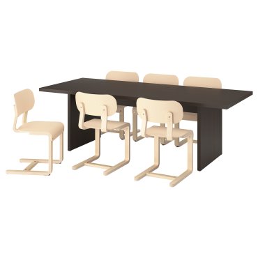 BERGSHYTTAN/LYC, table and 6 chairs, 240x93 cm, 296.084.13