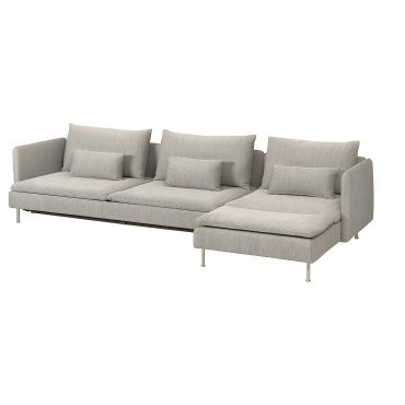 SÖDERHAMN, 4-seat sofa-bed with chaise longue, 296.164.46