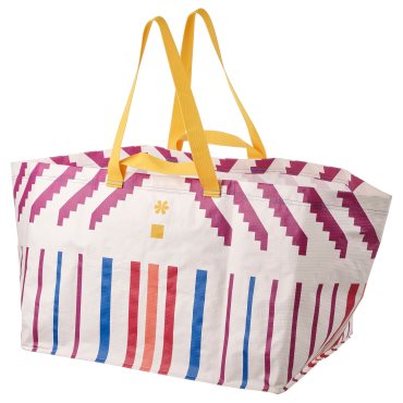 ÖMSESIDIG, carrier bag stripe pattern, 55x37x37 cm/71 l, 305.460.80