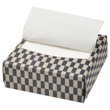 RODKNOT, paper napkin check pattern 16x32 cm/100 pack, 200g, 305.646.77