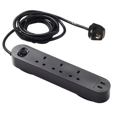 KOPPLA, 3-way socket with 2 USB ports, 3.0 m, 306.145.40