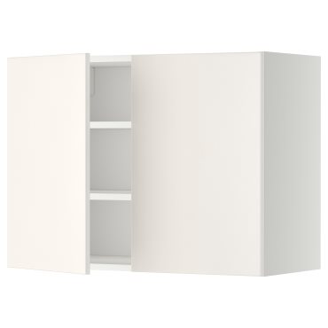 METOD, wall cabinet with shelves/2 doors, 80x60 cm, 394.545.42
