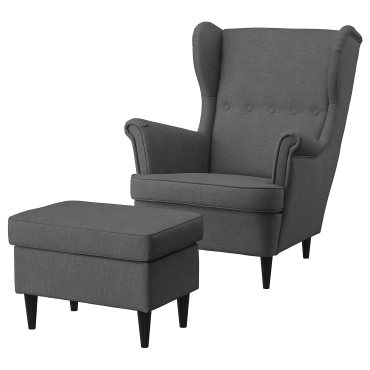 STRANDMON, armchair and footstool, 394.839.07