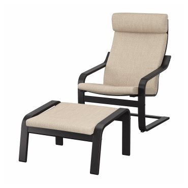 POÄNG, armchair and footstool, 394.842.66