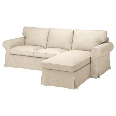 EKTORP, τριθέσιος καναπές με σεζλόνγκ, 395.090.40