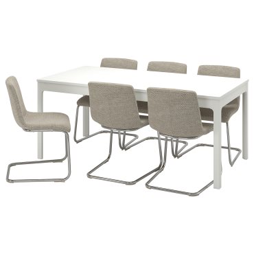 EKEDALEN/LUSTEBO, τραπέζι και 6 καρέκλες, 180/240 cm, 395.235.07