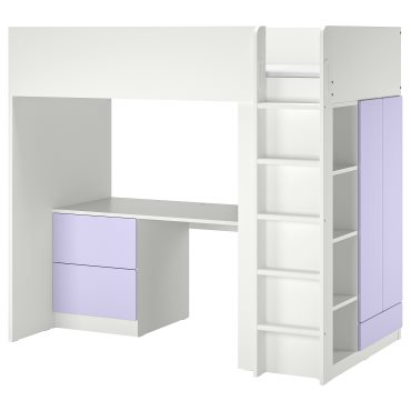 SMÅSTAD, loft bed with desk with 3 drawers, 90x200 cm, 395.420.25