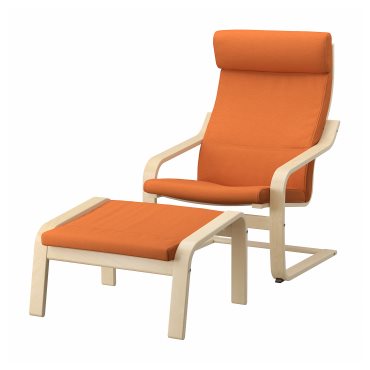 POÄNG, armchair and footstool, 395.750.49