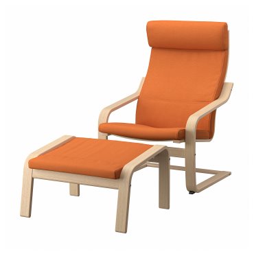 POÄNG, armchair and footstool, 395.817.38