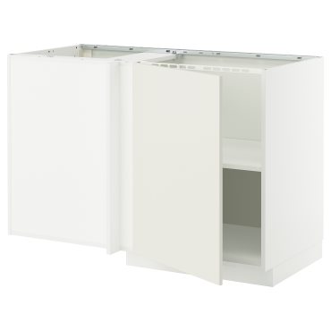 METOD, corner base cabinet with shelf, 128x68 cm, 395.850.48