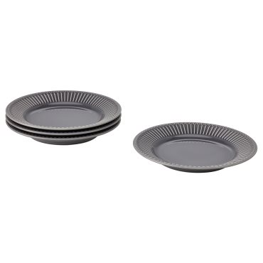 STRIMMIG, side plate/stoneware/4 pack, 21 cm, 405.056.49