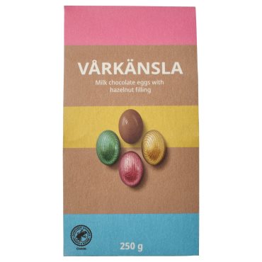 VÅRKÄNSLA, milk choco eggs with hazelnut/RAC certified, 250 g, 406.231.05