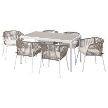 SEGERÖN, τραπέζι/6 καρέκλες με μπράτσα/εξωτερικού χώρου, 147 cm, 494.948.49