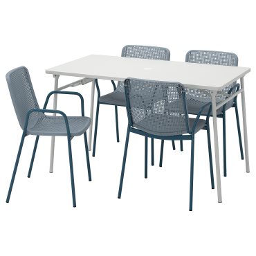 TORPARÖ, table/4 chairs with armrests/outdoor, 130 cm, 494.948.68