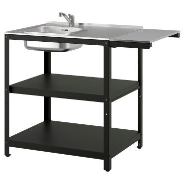 GRILLSKÄR, sink unit with side table/outdoor, 93/116x61 cm, 494.952.26