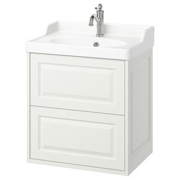 TANNFORSEN/RUTSJON, wash-stand with drawers/wash-basin/tap, 62x49x74 cm, 495.140.41