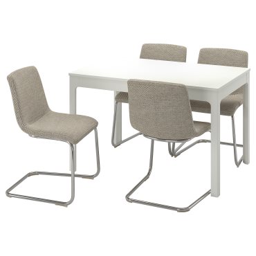 EKEDALEN/LUSTEBO, τραπέζι και 4 καρέκλες, 120/180 cm, 495.234.94