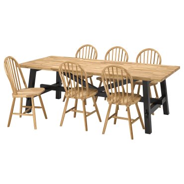 SKOGSTA/SKOGSTA, table and 6 chairs, 235 cm, 495.451.27