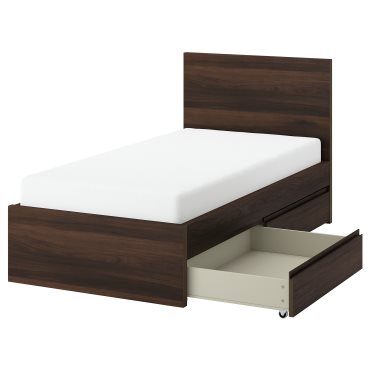 STORKLINTA, σκελετός κρεβατιού με 2 κουτιά αποθήκευσης, 90x200 cm, 496.308.61