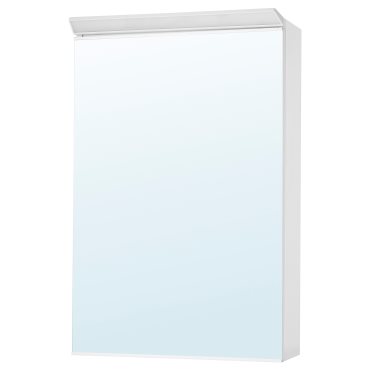 TREASJON, ντουλάπι καθρέφτη με πόρτα/ενσωματωμένο φωτισμό, 50x17x75 cm, 505.644.45
