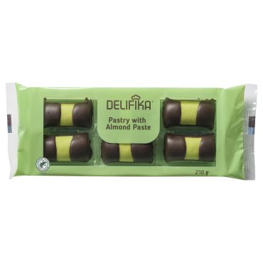 DELIFIKA, γλυκίσματα με επικάλυψη αμυγδαλόπαστας (6 τεμάχια), RAC certified, 210 g, 506.213.80