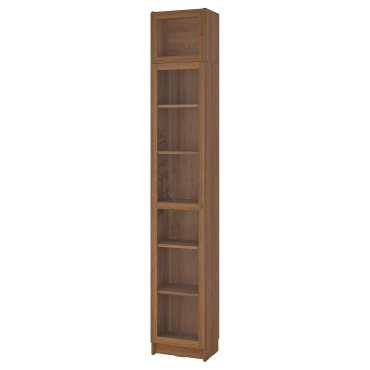 BILLY/OXBERG, bookcase with glass doors/height extension unit, 40x30x237 cm, 594.833.60