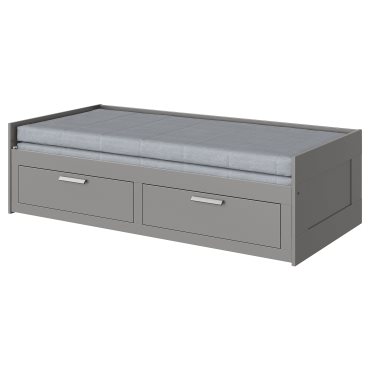 BRIMNES, day-bed with 2 drawers/2 mattresses, 80x200 cm, 595.900.15