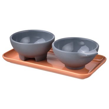 ÖMSESIDIG, tray with 2 bowls, 605.500.23